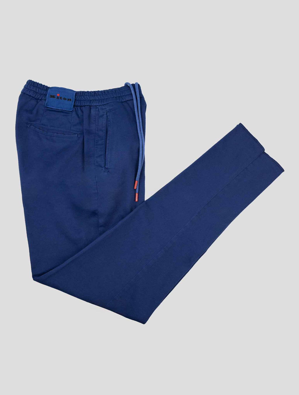 Kiton Blue Cotton Linen Ea Pants