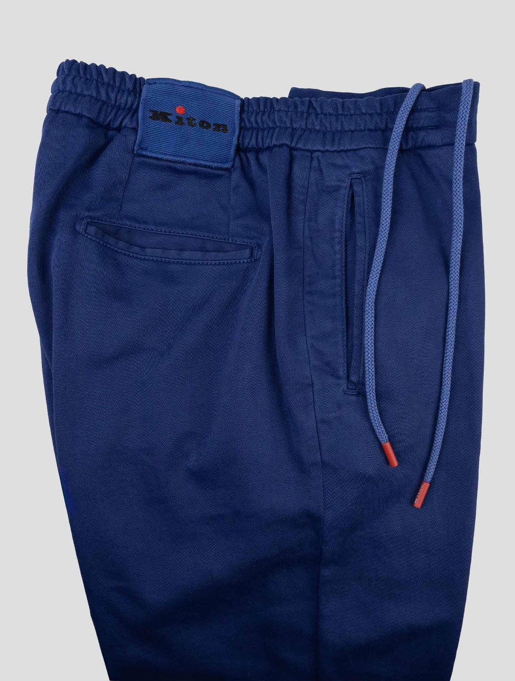 Kiton Blue Cotton Linen Ea Pants