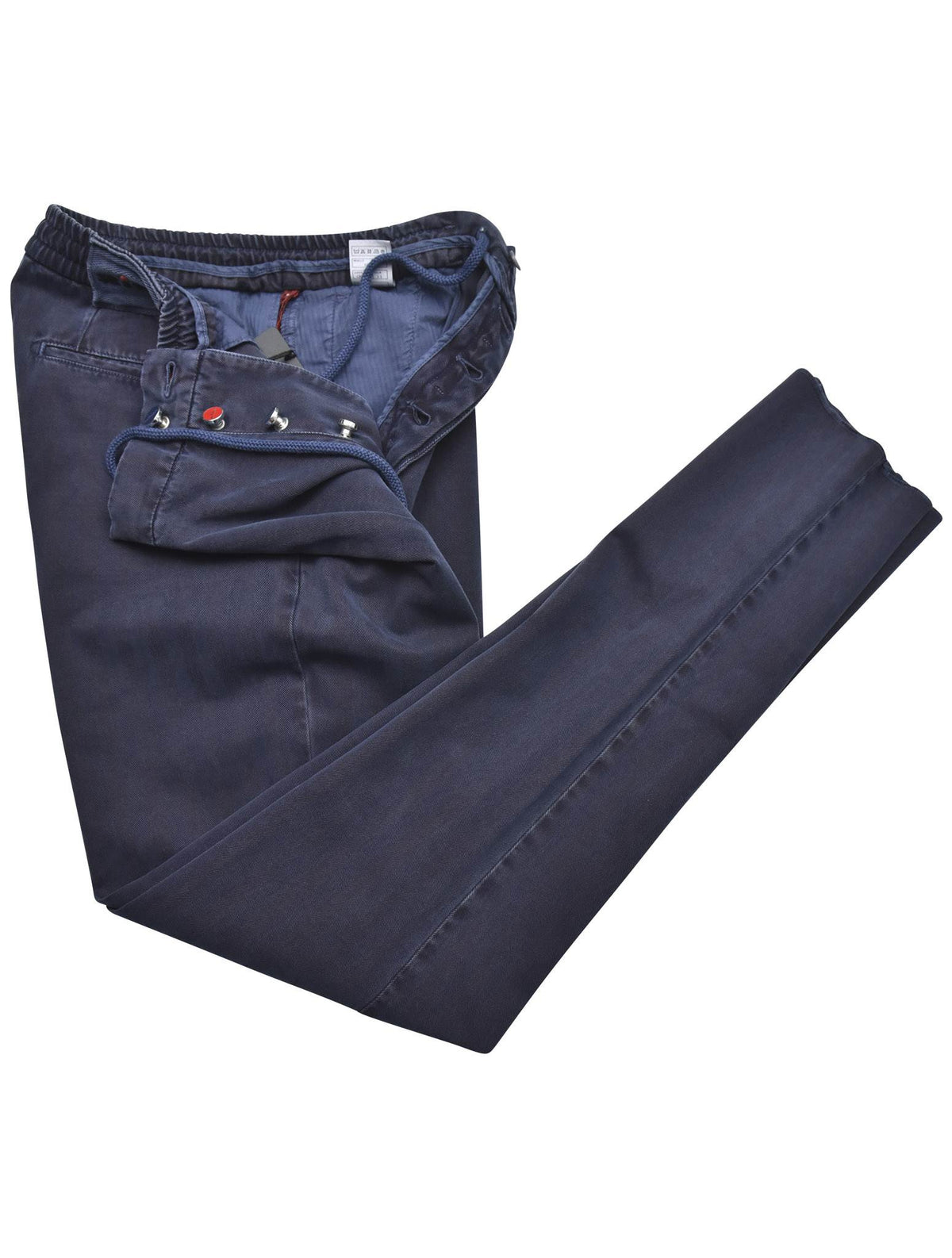 Kiton Blue Cotton Cashmere Pants