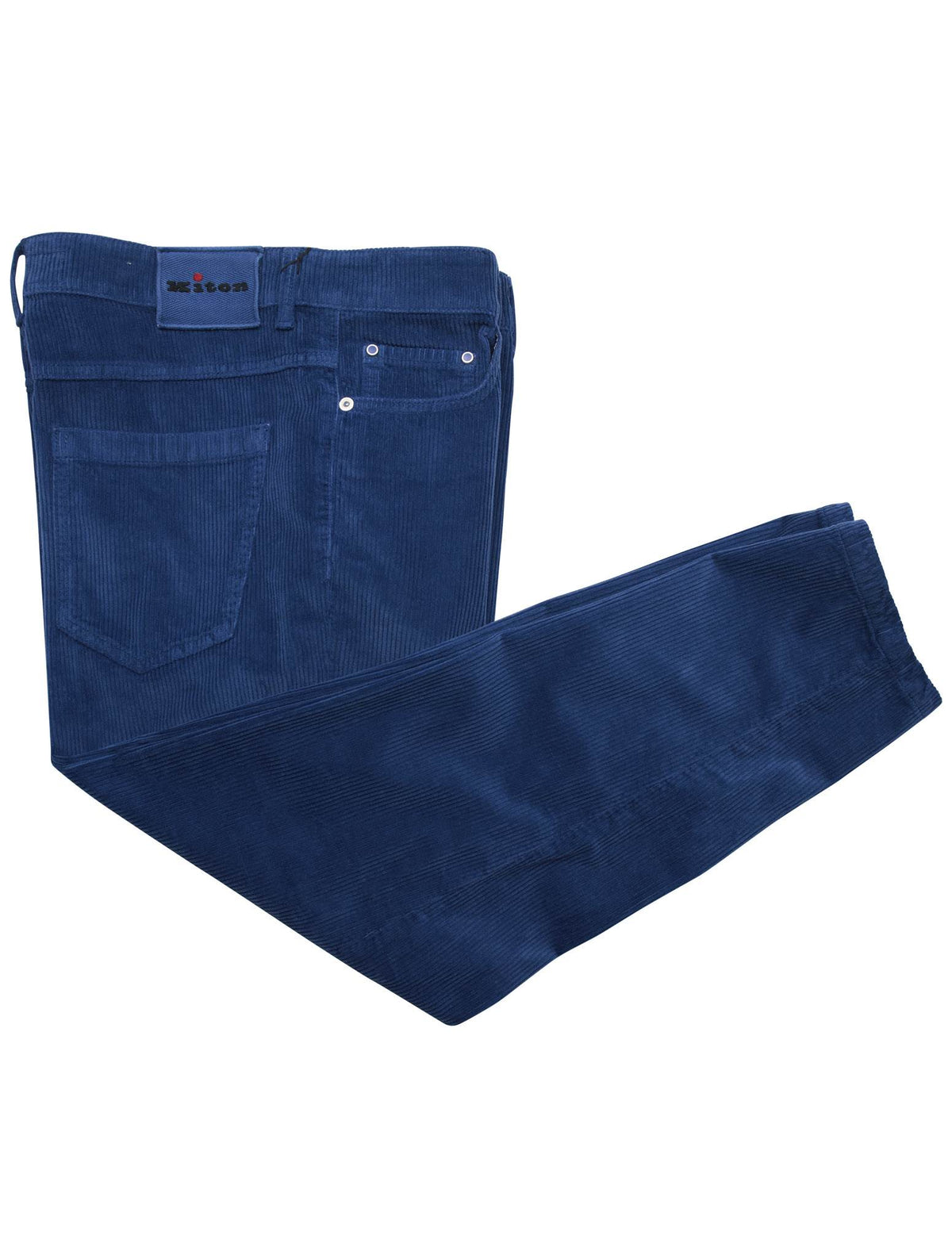 Kiton Blue Cotton Cashmere Ea Velvet Jeans