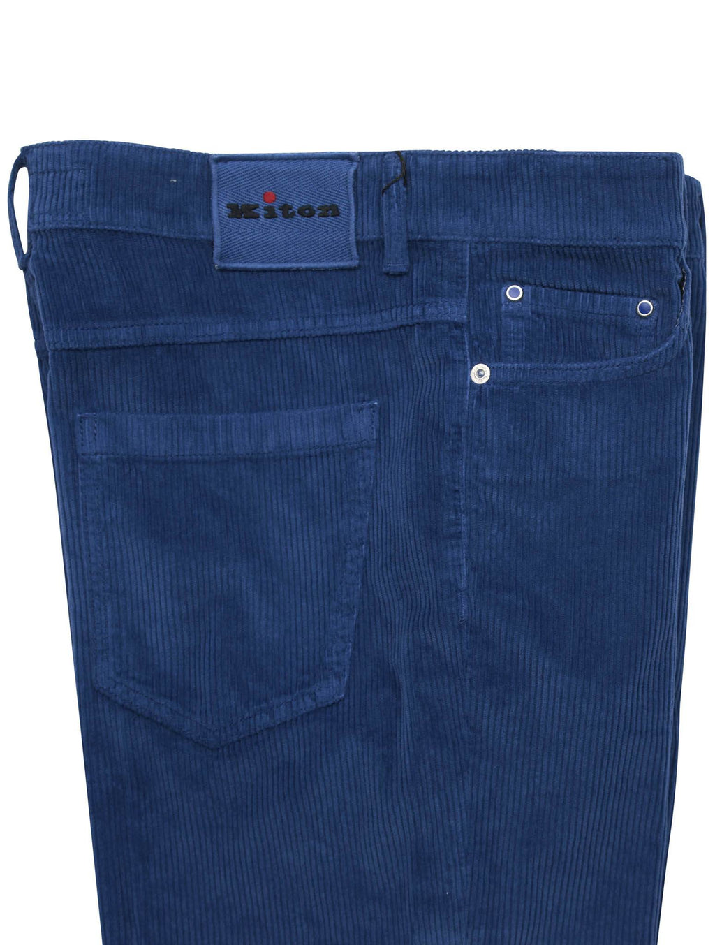 Kiton Blue Cotton Cashmere Ea Velvet Jeans