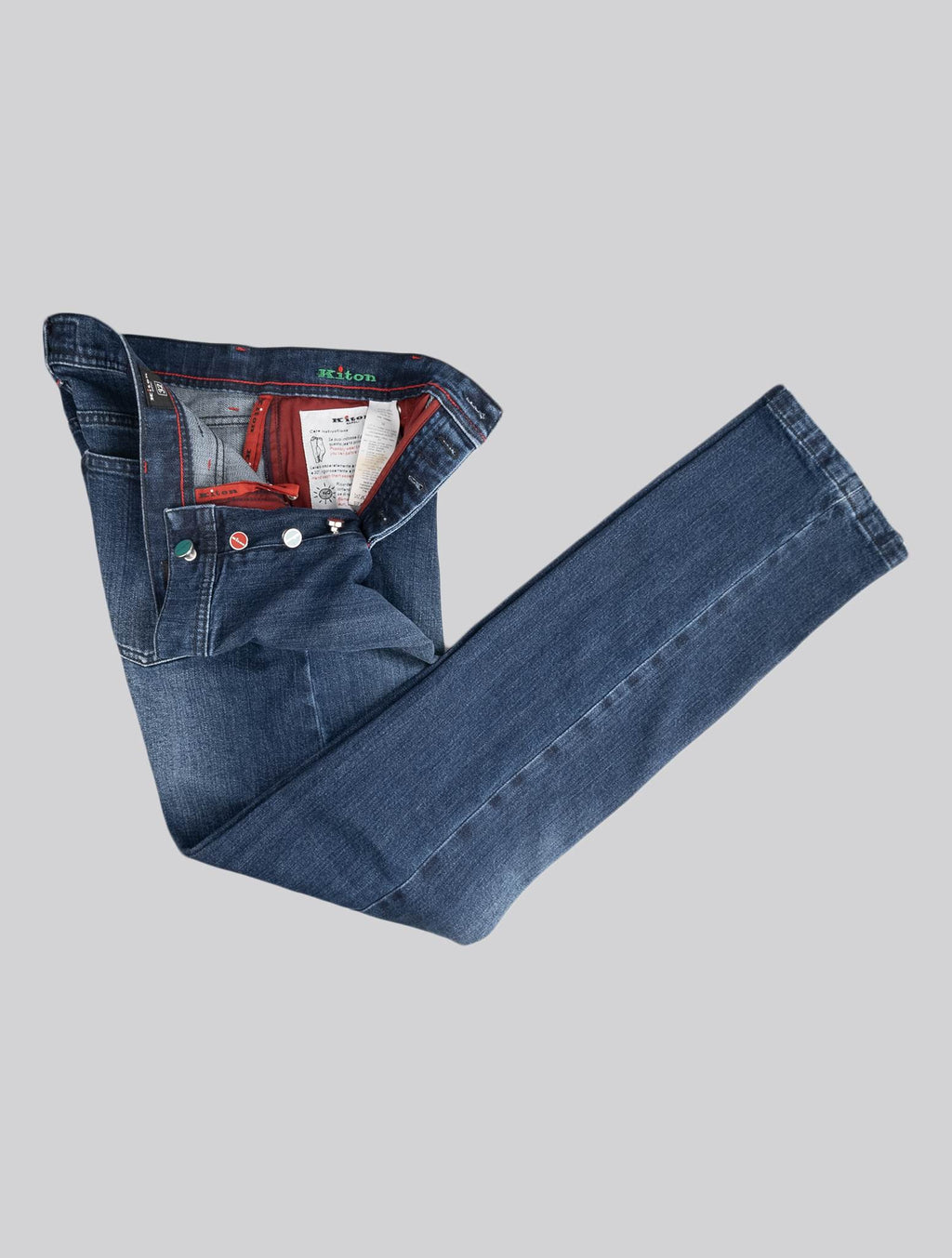 Kiton Blue Cotton Ea Jeans