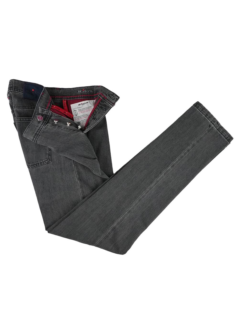 Kiton Gray Cotton Jeans