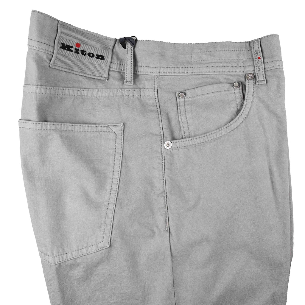 Kiton Gray Cotton Jeans