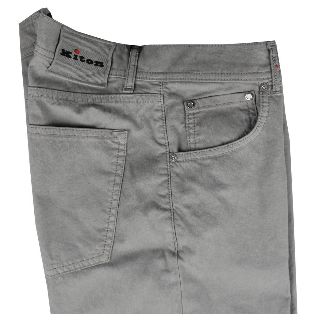 Kiton Gray Cotton Jeans