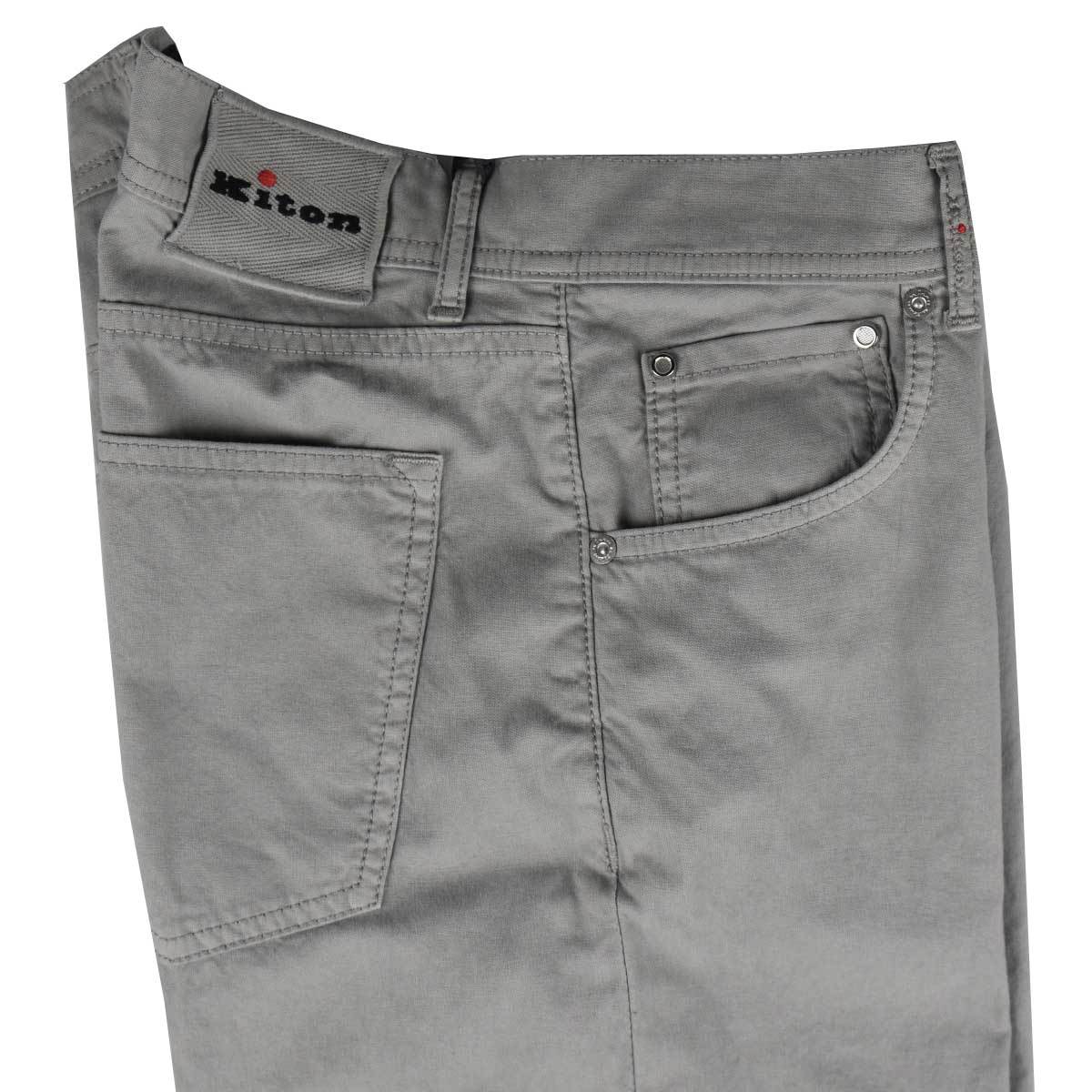 Kiton Gray Cotton Jeans