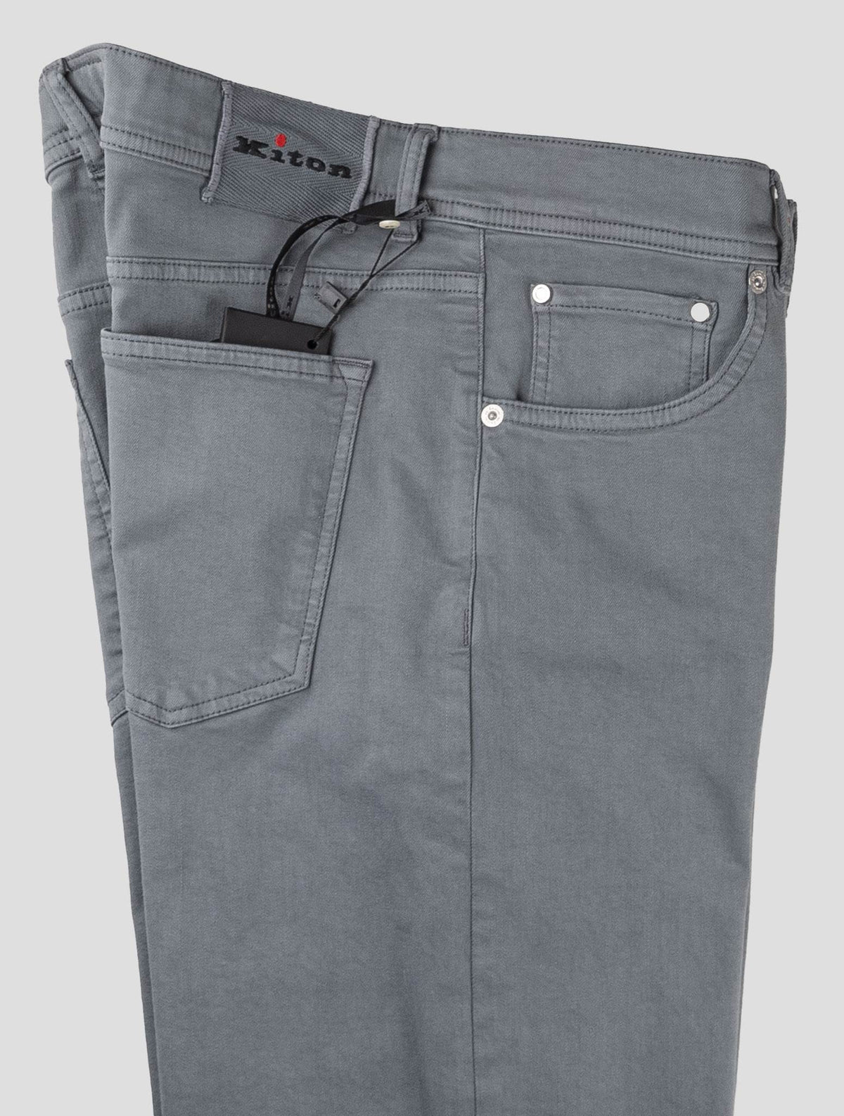 Kiton Gray Cotton Ea Jeans