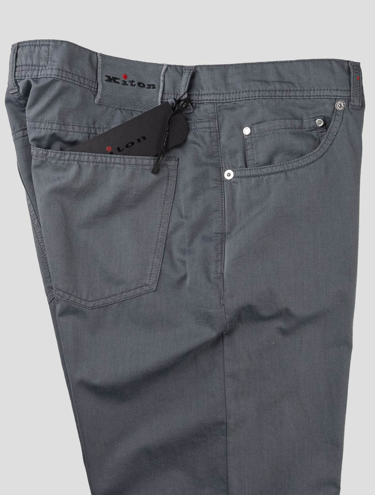 Kiton Gray Cotton Ea Jeans