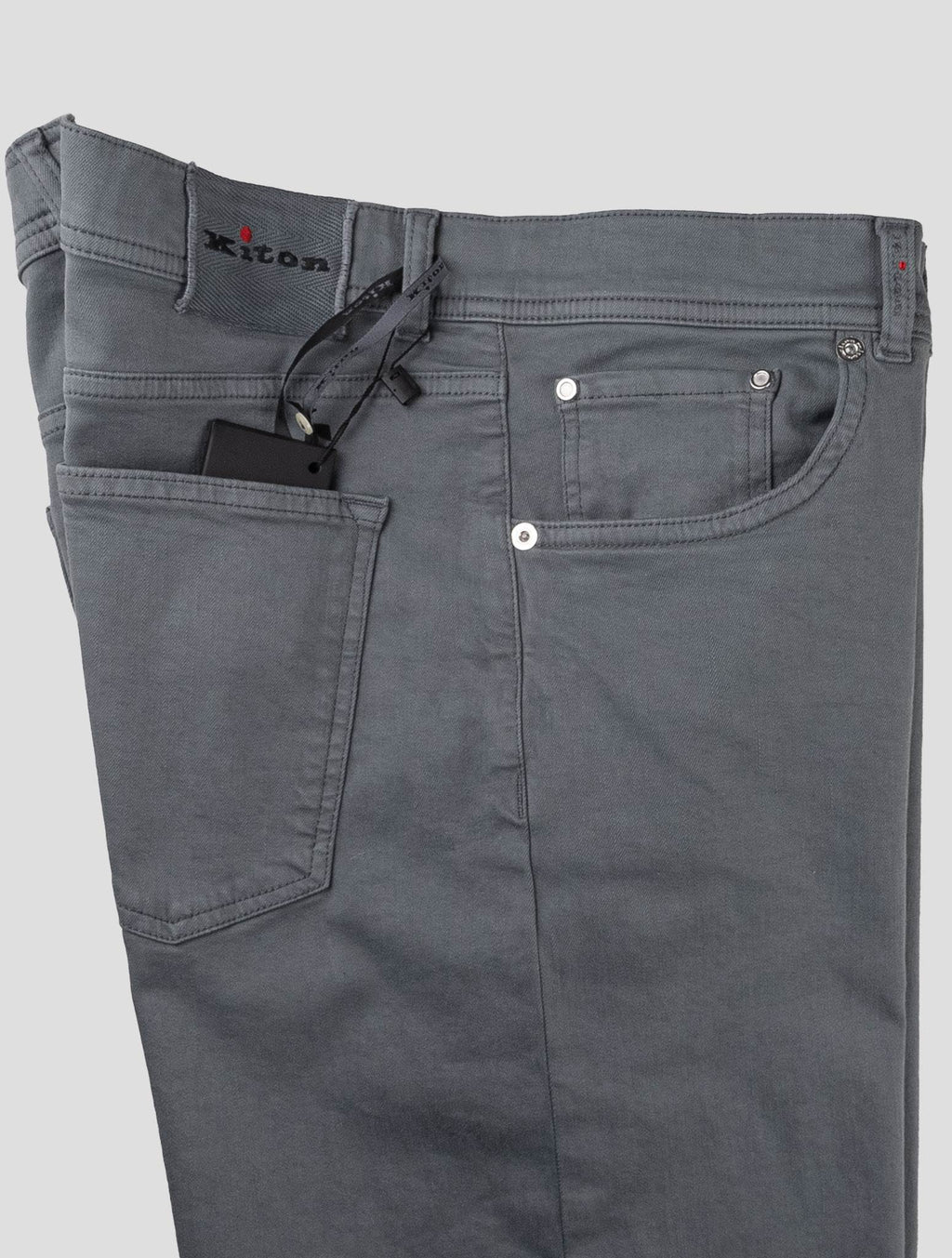 Kiton Gray Cotton Ea Jeans
