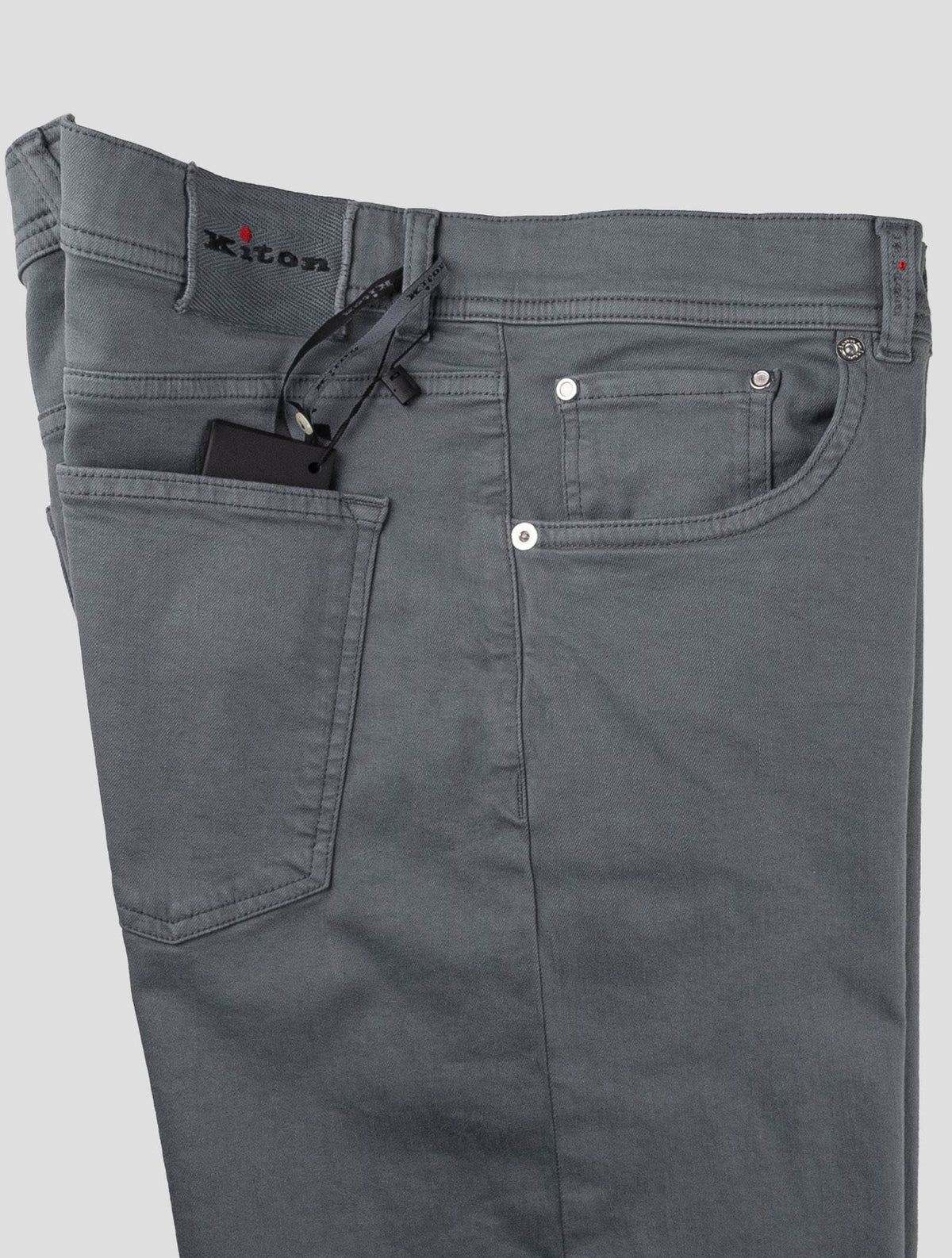 Kiton Gray Cotton Ea Jeans