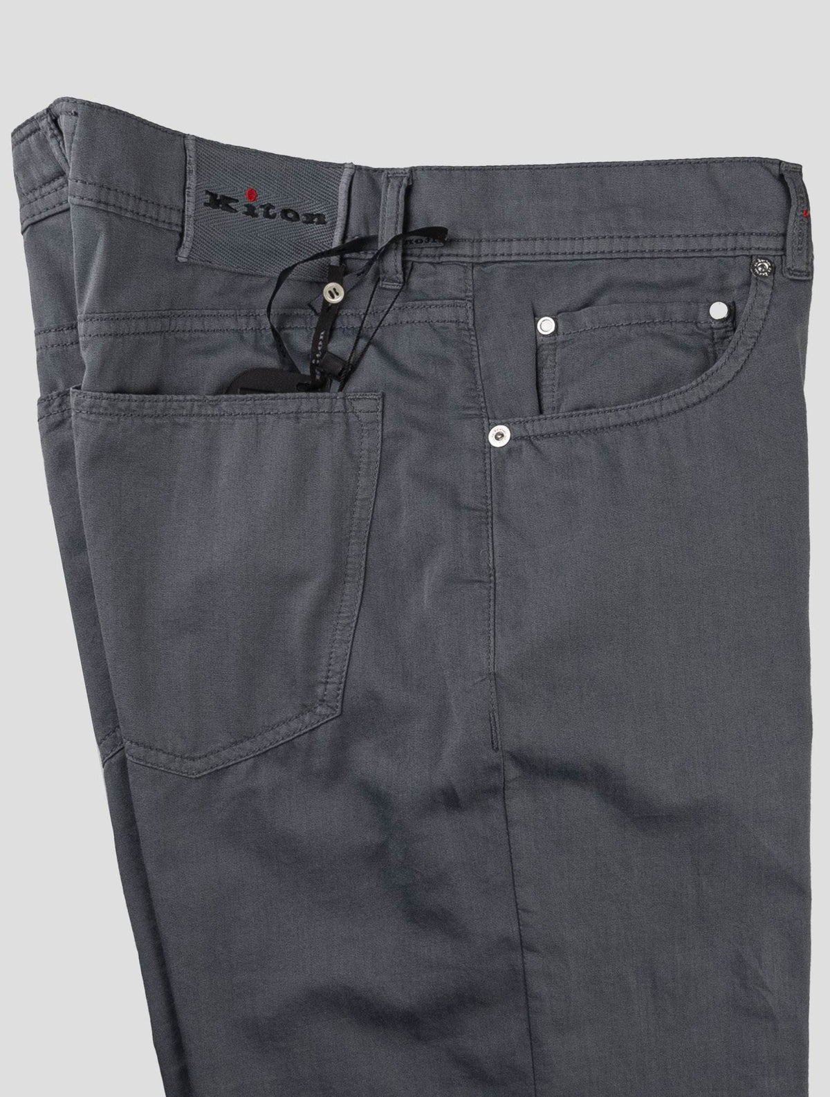 Kiton Gray Cotton Ea Jeans