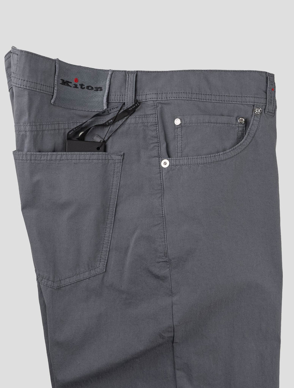 Kiton Gray Cotton Ea Jeans