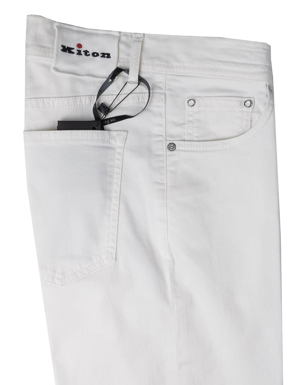 Kiton Ivory Cotton Ea Jeans