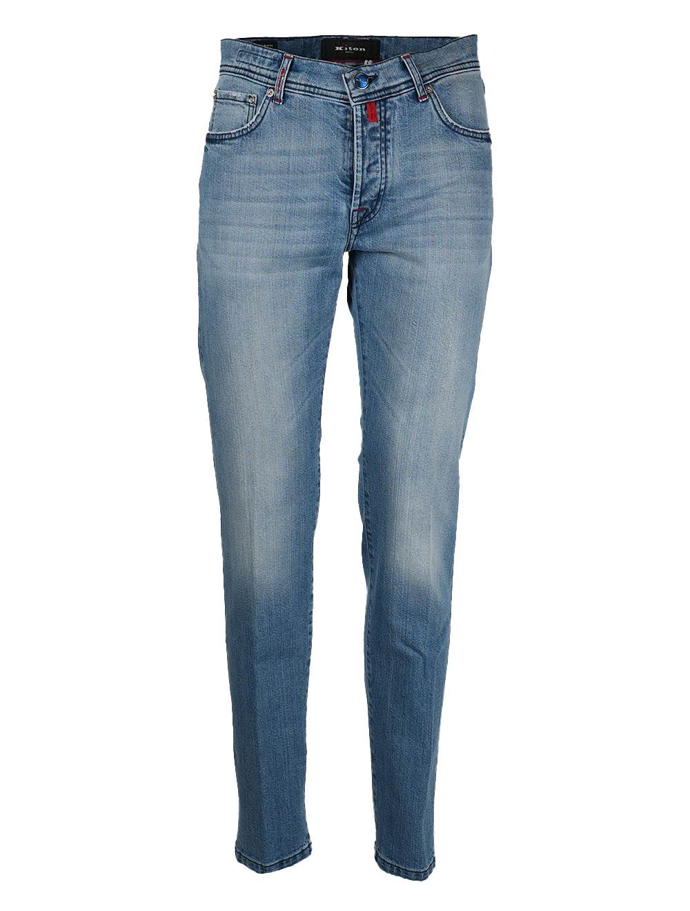 Kiton Light Blue Cotton Ea Jeans