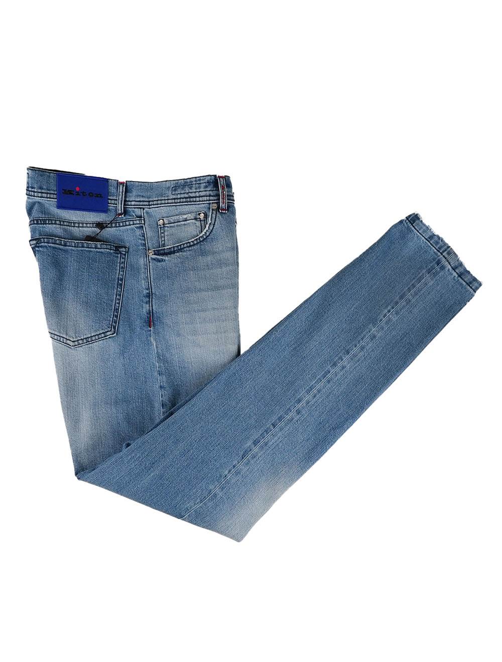 Kiton Light Blue Cotton Ea Jeans