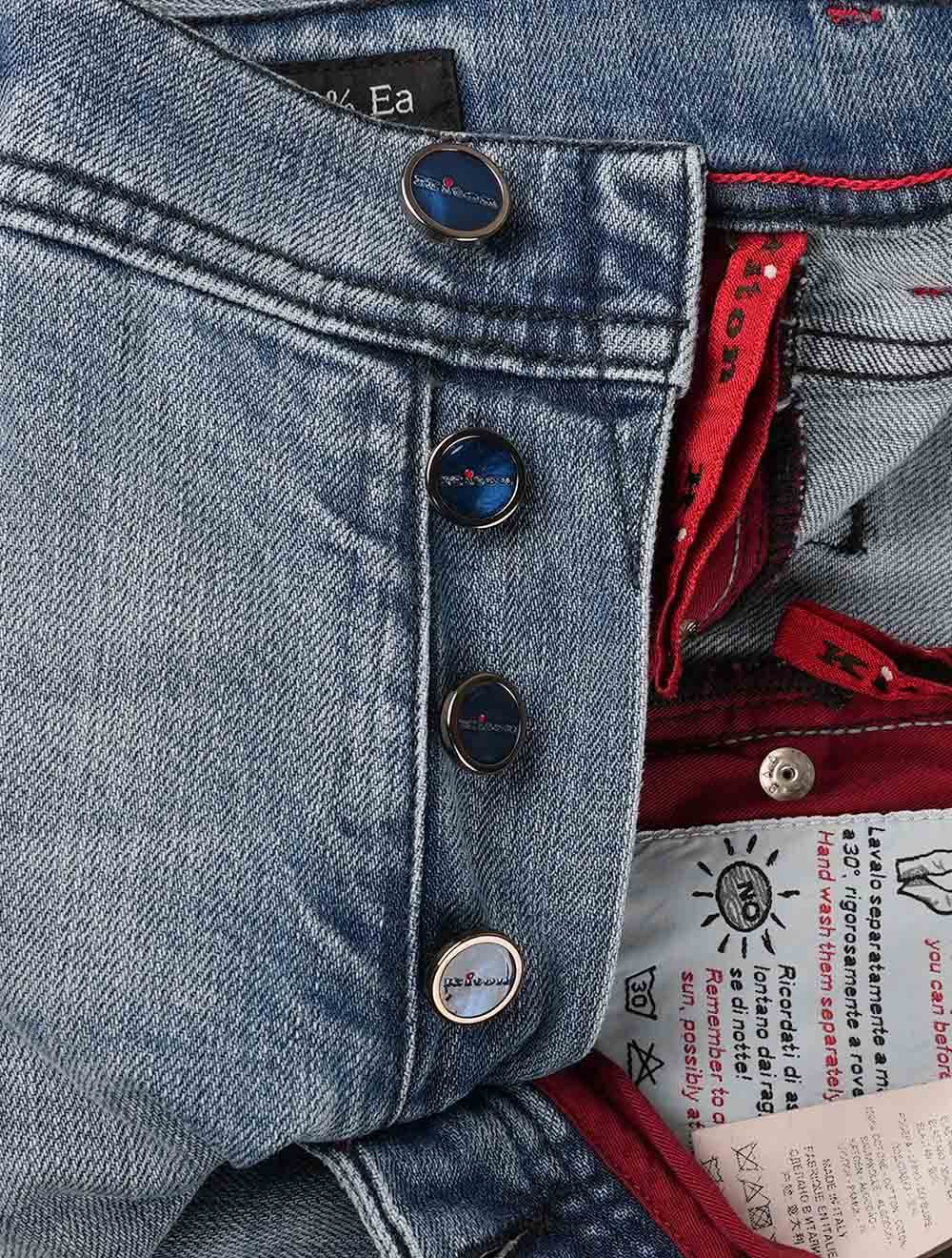 Kiton Light Blue Cotton Ea Jeans