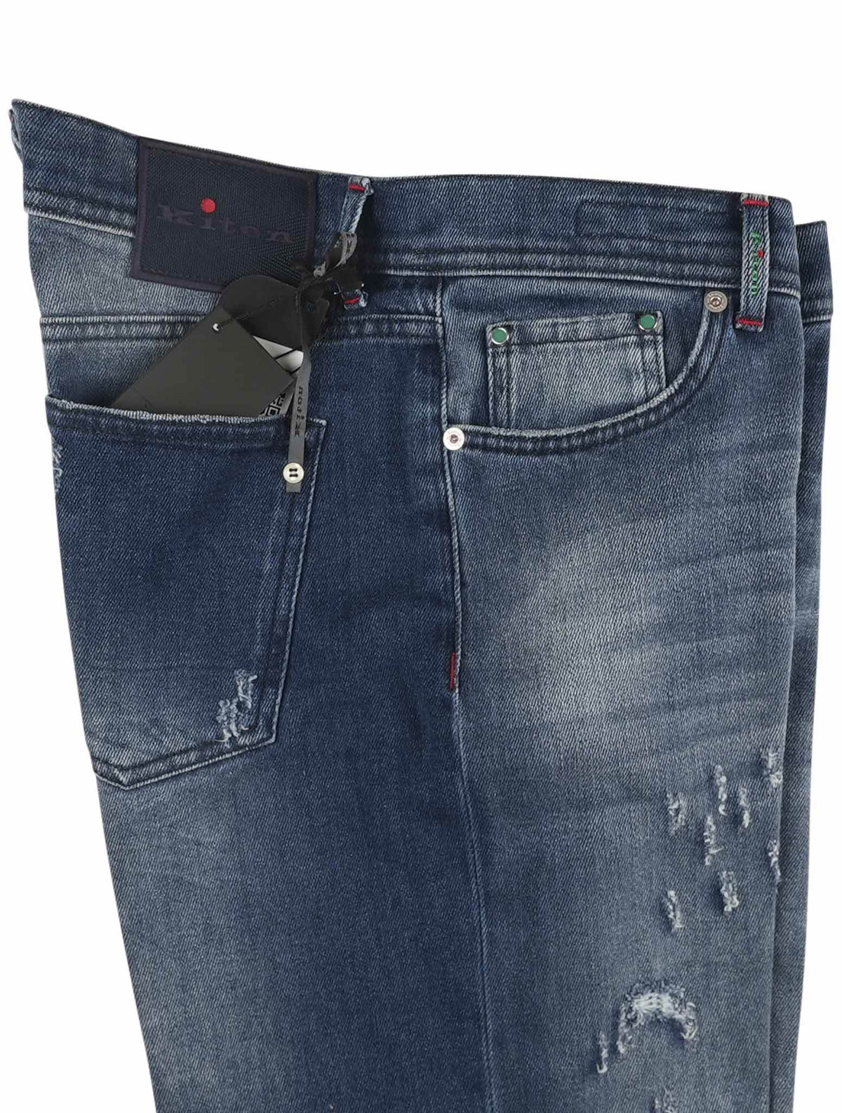 Kiton Blue Cotton Ea Jeans