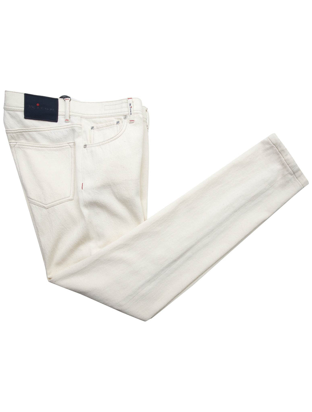 Kiton White Cotton Jeans