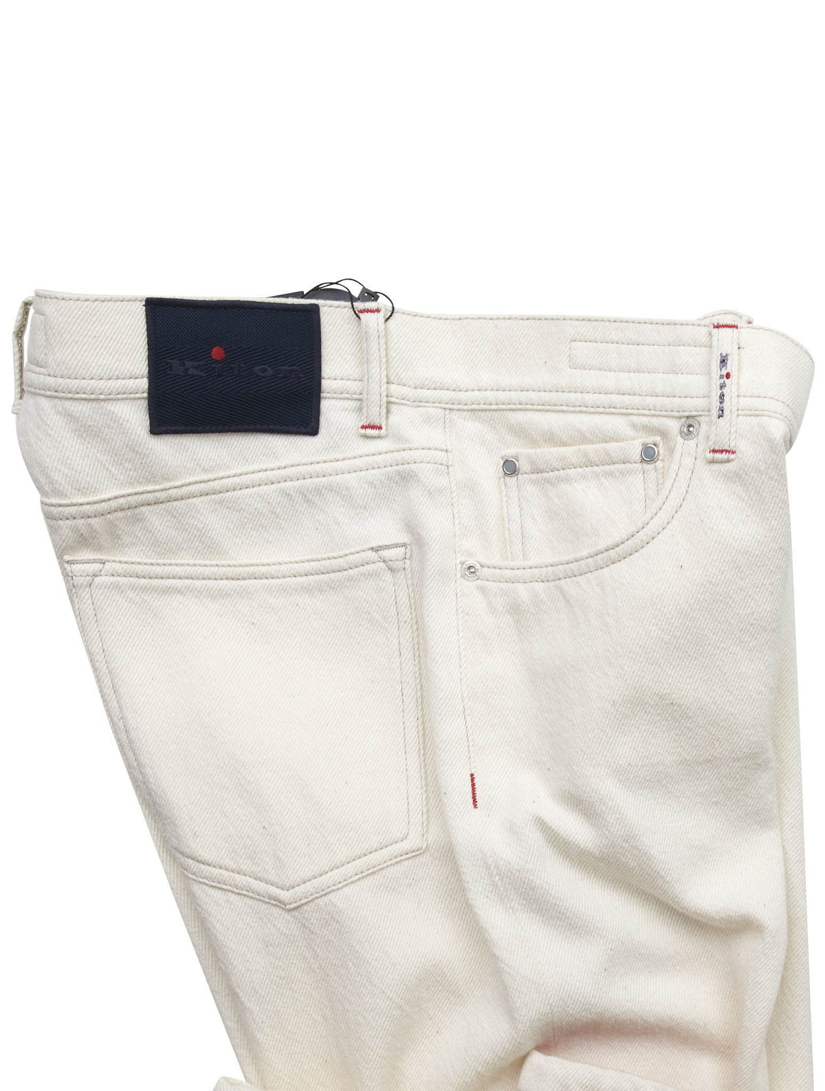 Kiton White Cotton Jeans