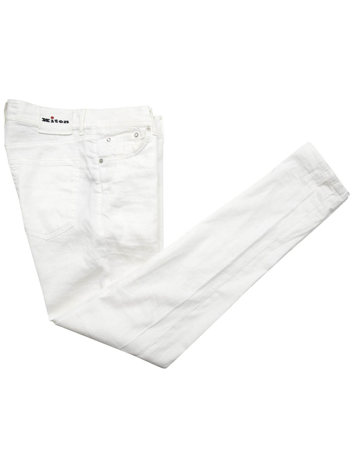 Kiton White Linen Cotton Ea Jeans