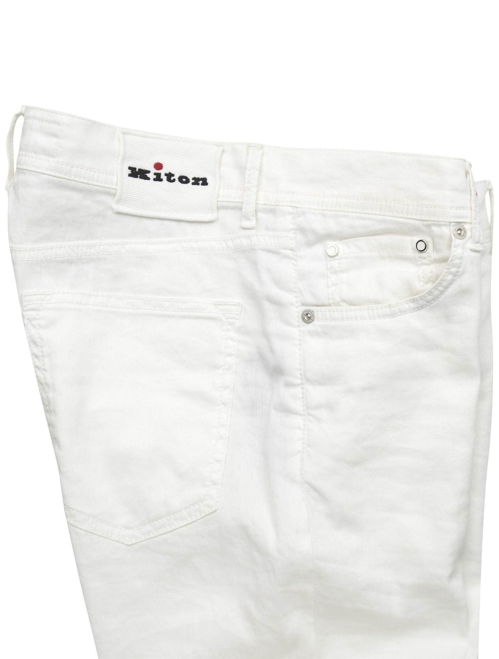 Kiton White Linen Cotton Ea Jeans