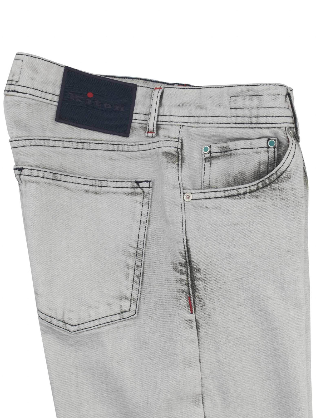 Kiton Gray Cotton Ea Jeans