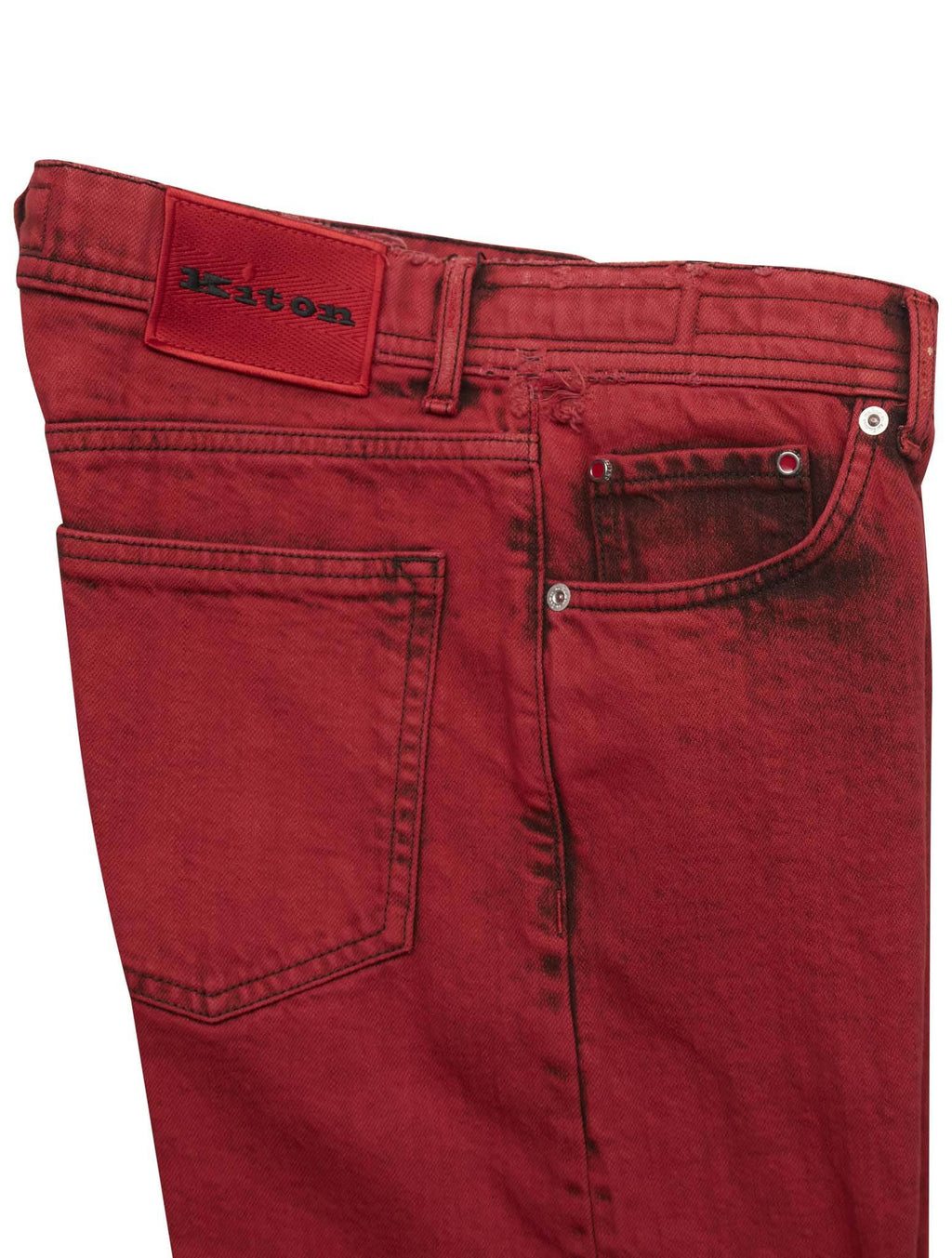 Kiton Red Cotton Ea Jeans