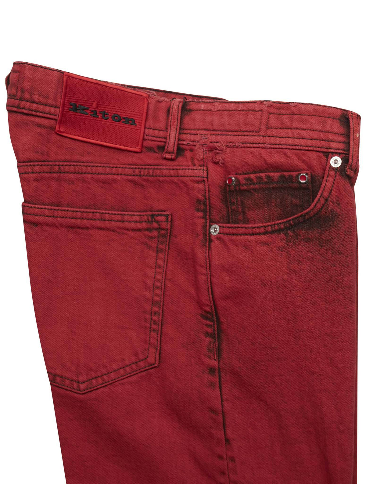 Kiton Red Cotton Ea Jeans