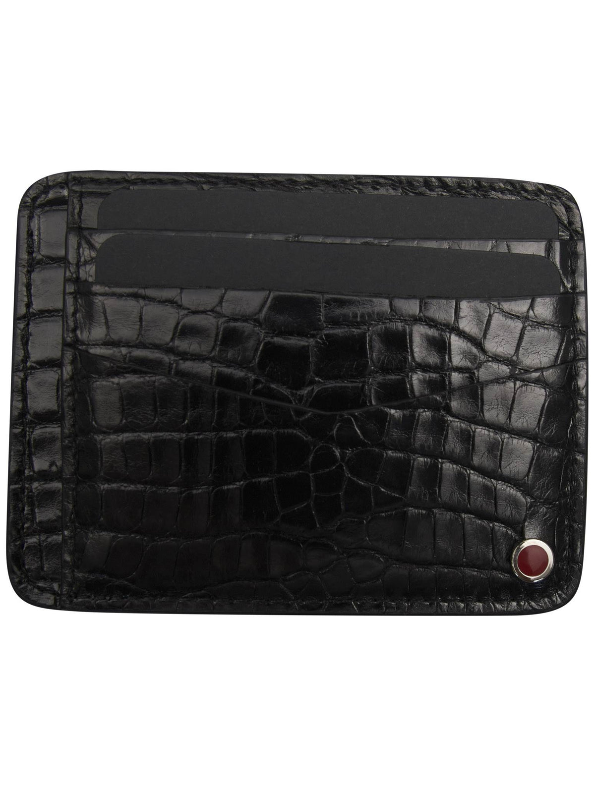 Kiton Kiton Black Leather Crocodile Wallet Black 000