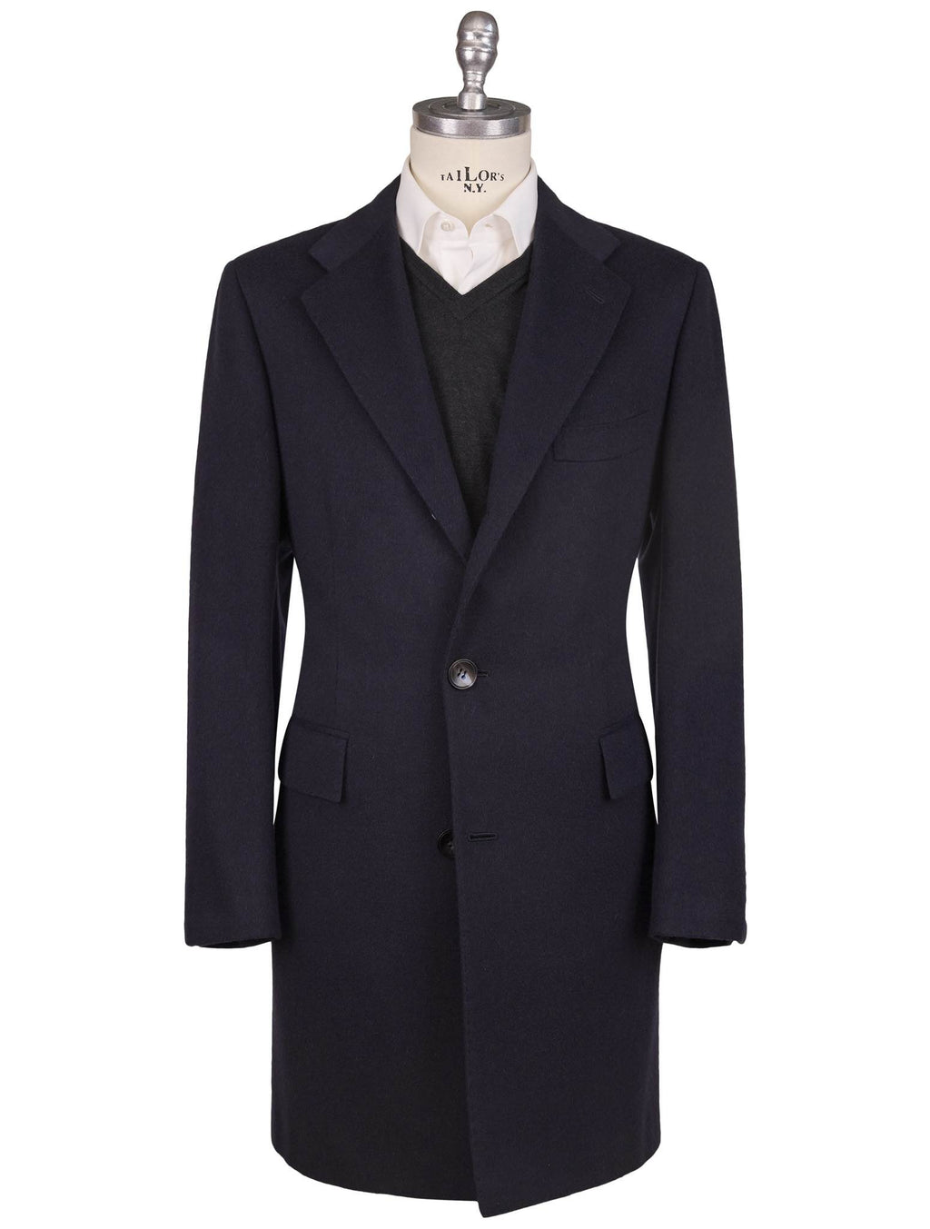 Kiton Kiton Blue Cashmere Overcoat Blue 000