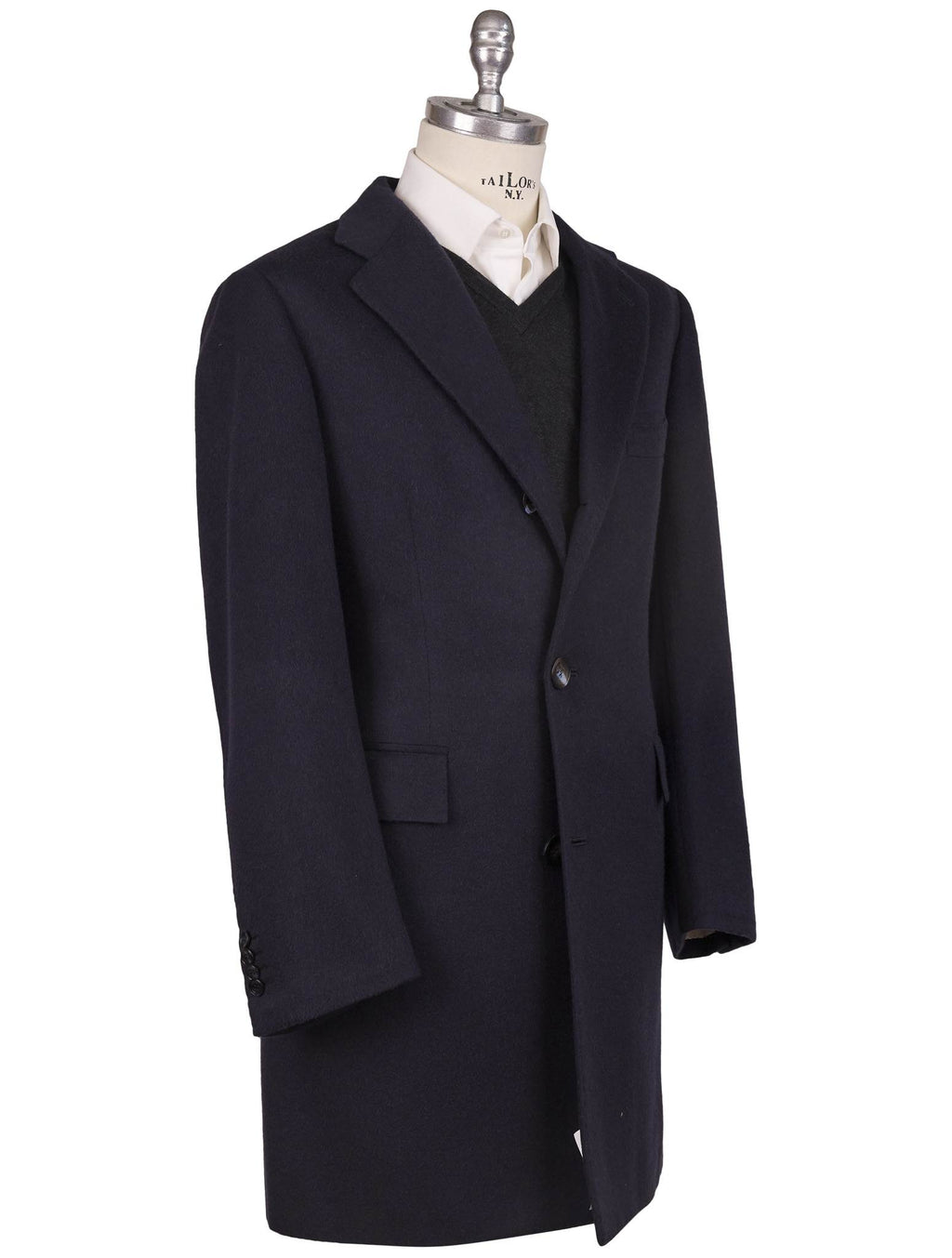 Kiton Kiton Blue Cashmere Overcoat Blue 001