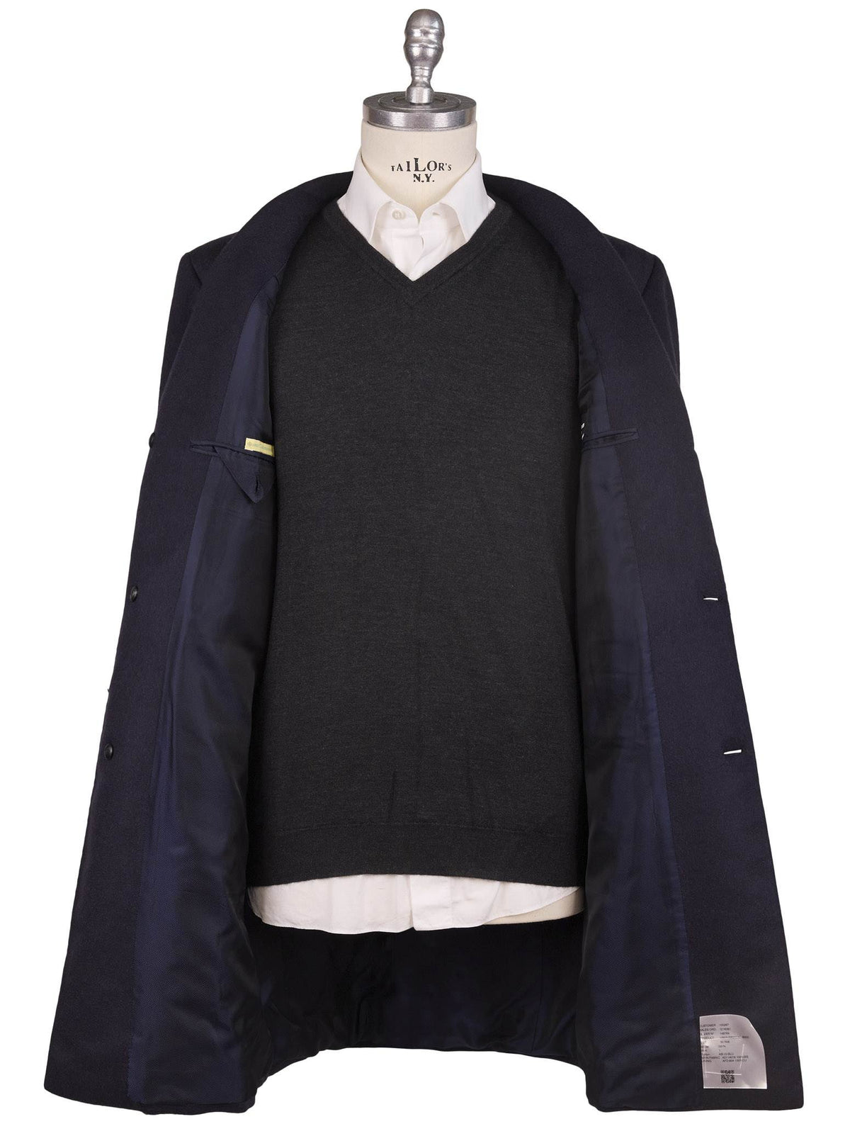 Kiton Blue Cashmere Overcoat