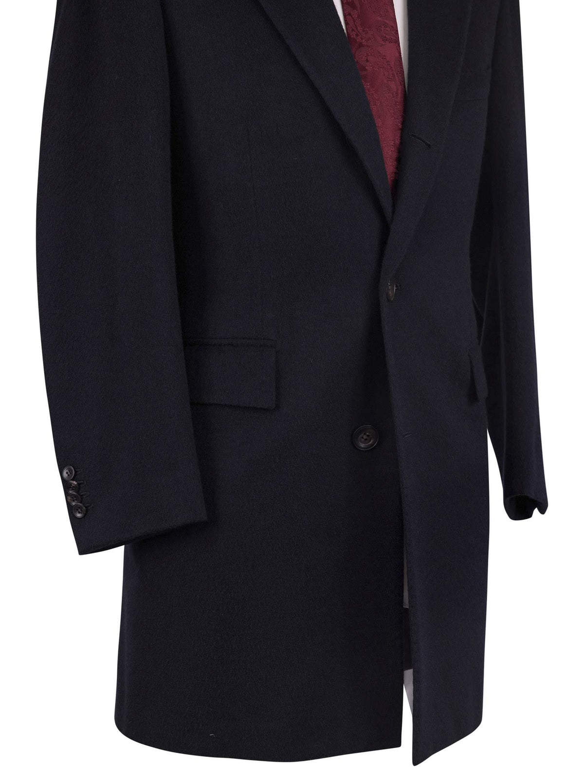 Kiton Blue Cashmere Overcoat