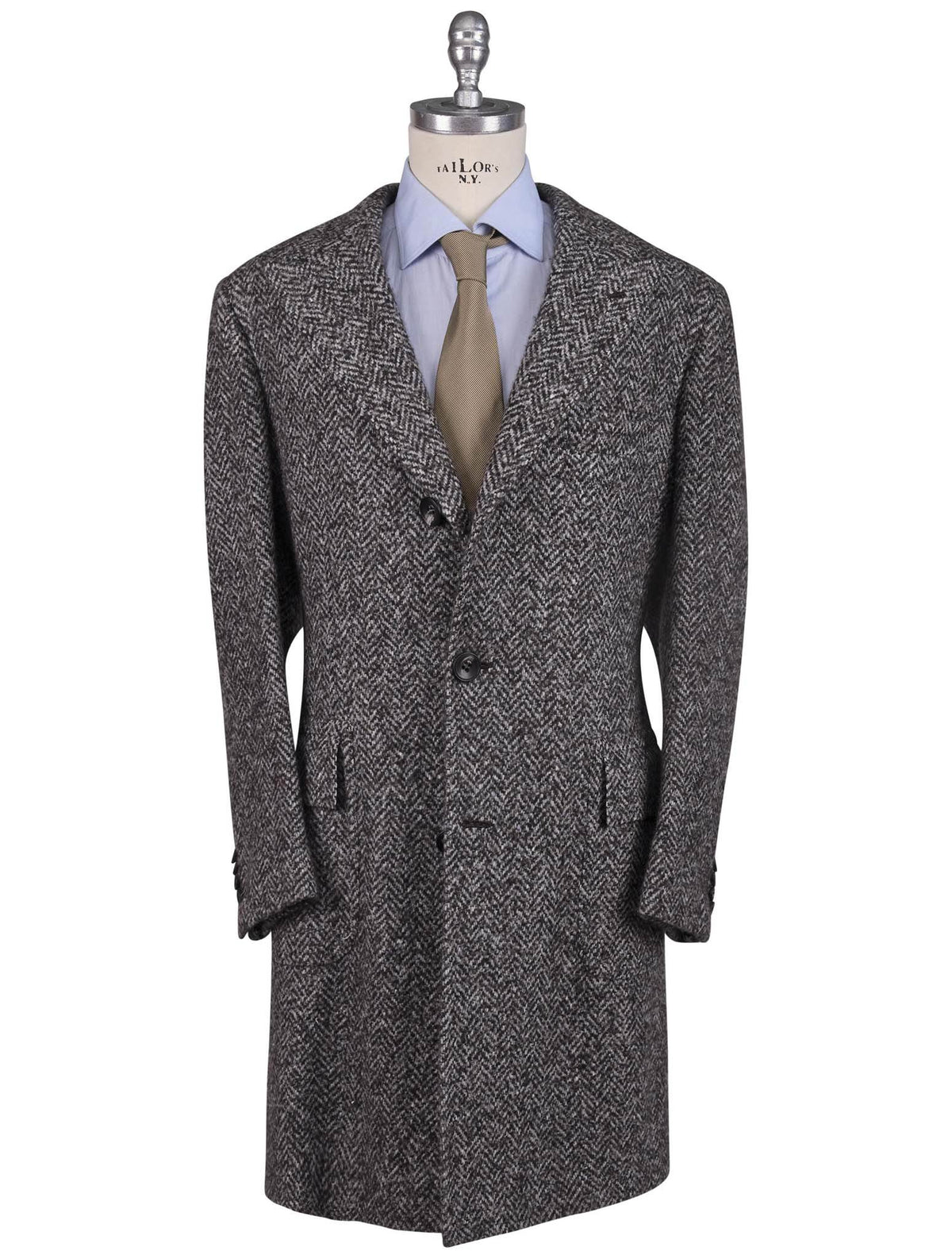 Kiton Multicolor Wool Cashmere Silk Overcoat