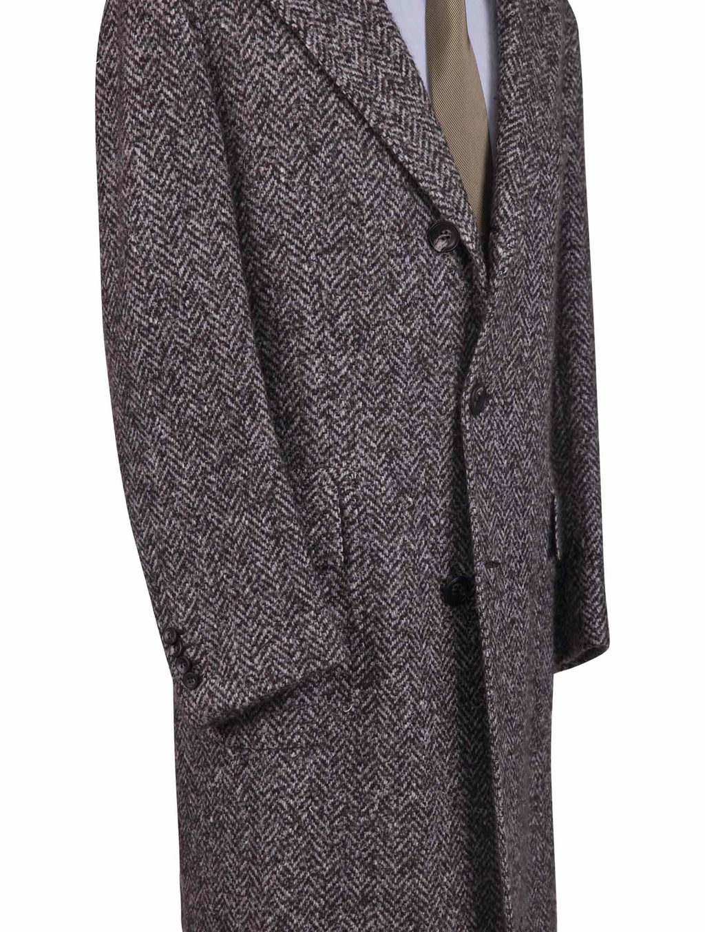 Kiton Multicolor Wool Cashmere Silk Overcoat