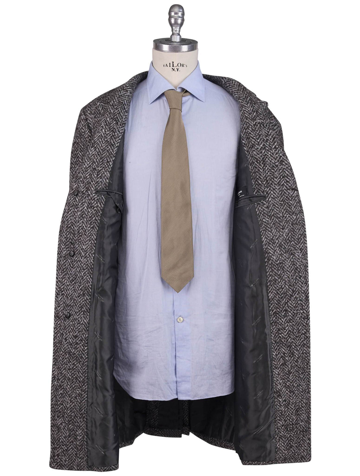 Kiton Multicolor Wool Cashmere Silk Overcoat