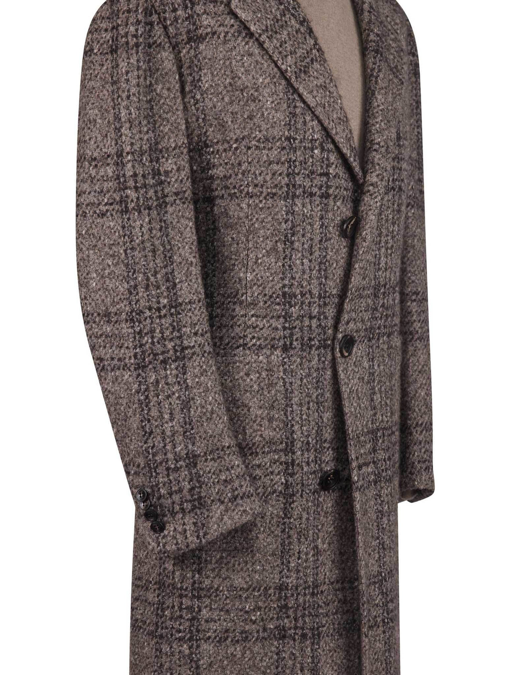 Kiton Multicolor Virgin Wool Cashmere Silk Overcoat