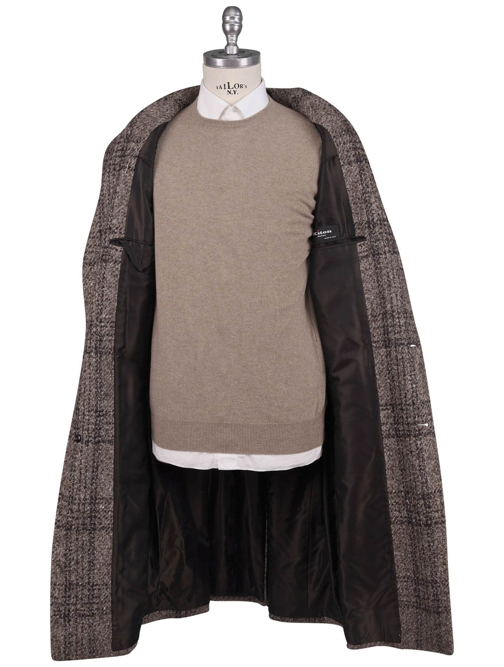 Kiton Multicolor Virgin Wool Cashmere Silk Overcoat