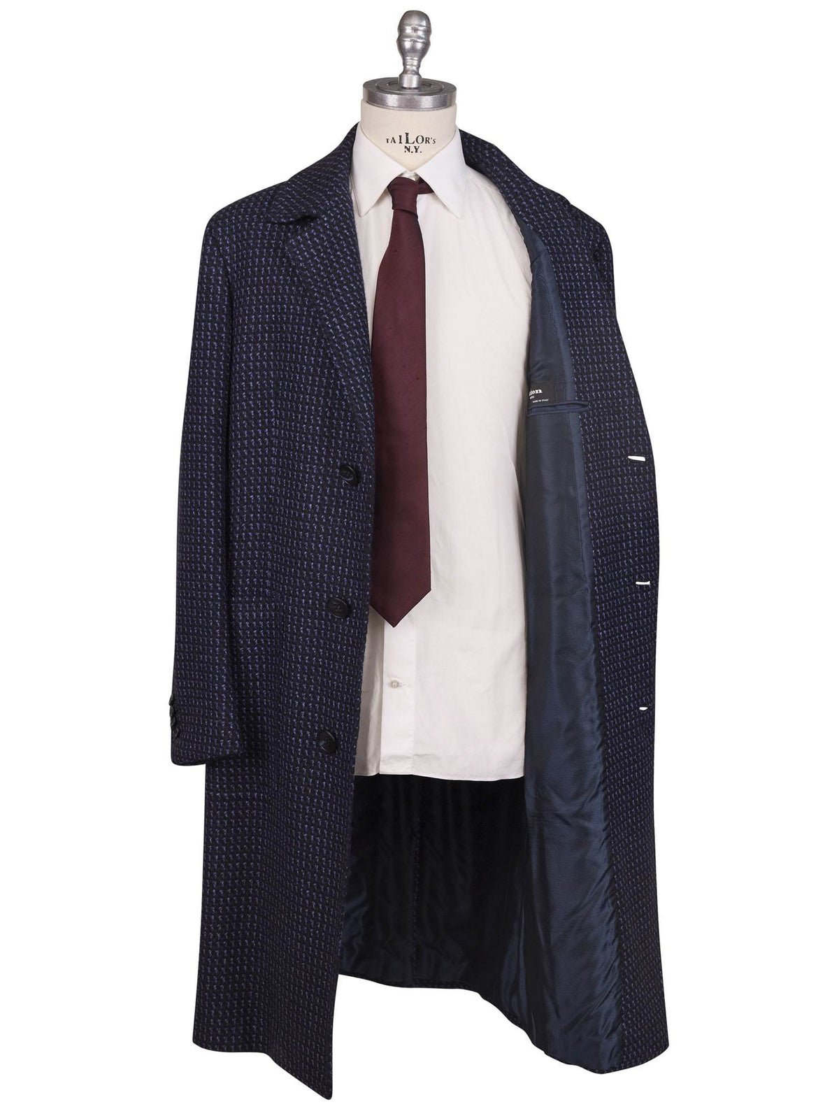 Kiton Blue Cashmere Overcoat
