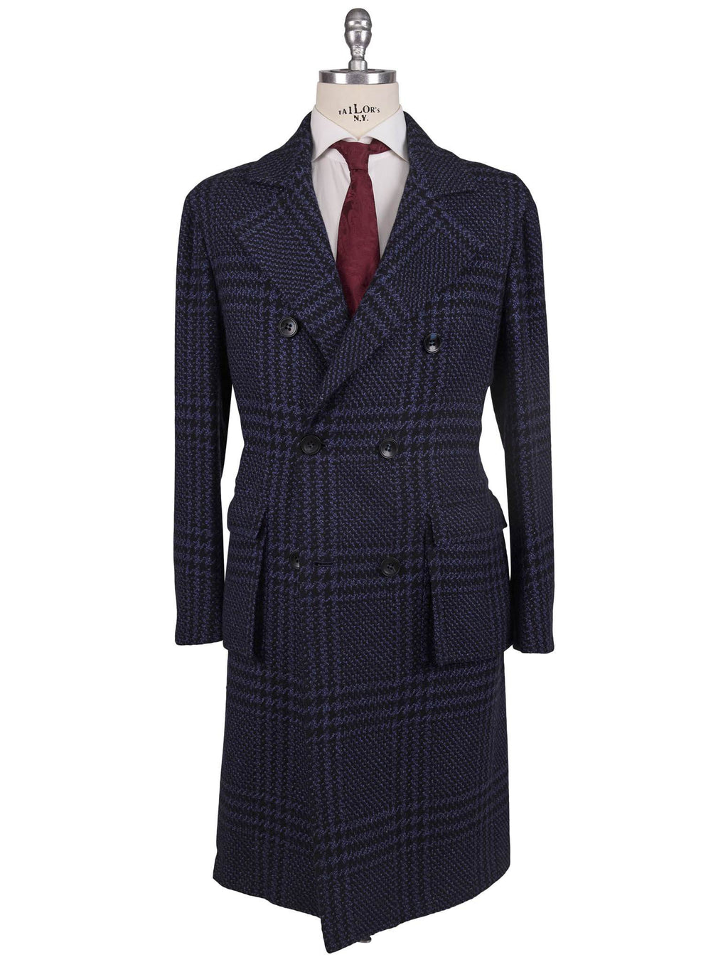 Kiton Kiton Blue Cashmere Double Breasted Overcoat Blue 001