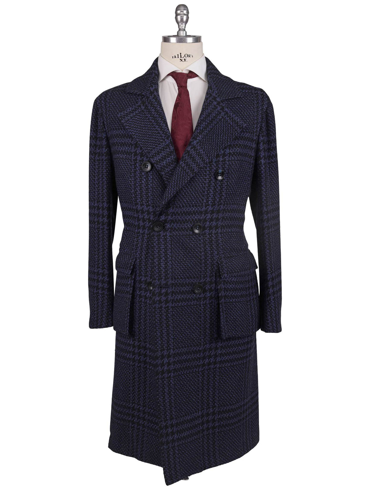 Kiton Kiton Blue Cashmere Double Breasted Overcoat Blue 001