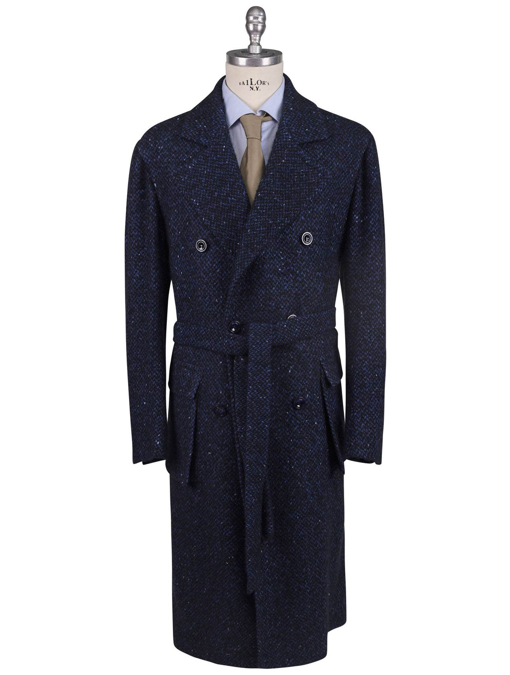 Kiton Kiton Blue Cashmere Double Breasted Overcoat Blue 000