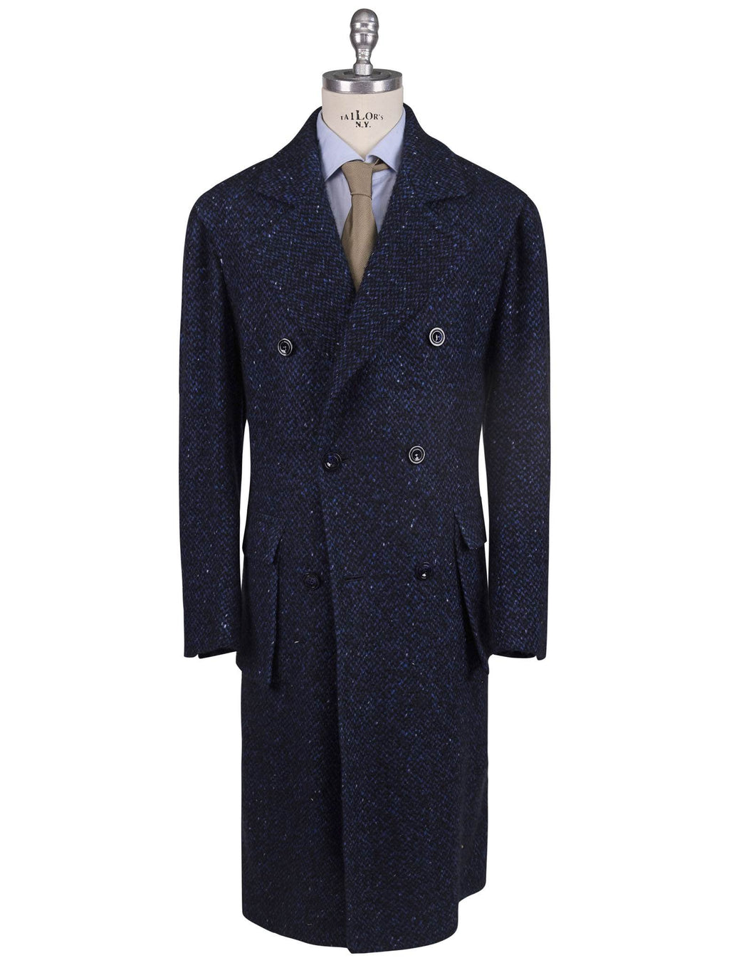 Kiton Kiton Blue Cashmere Double Breasted Overcoat Blue 001