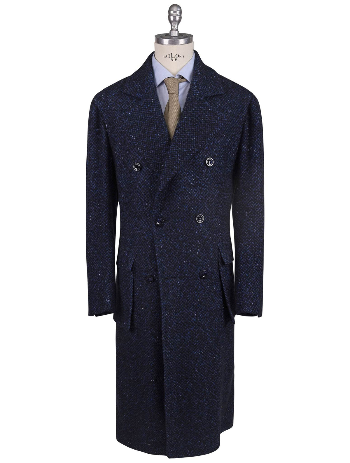 Kiton Kiton Blue Cashmere Double Breasted Overcoat Blue 001