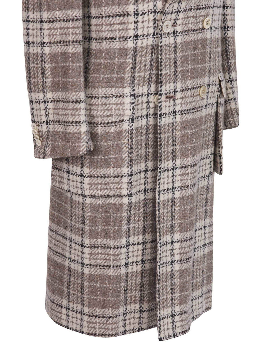Kiton Multicolor Virgin Wool Silk Overcoat