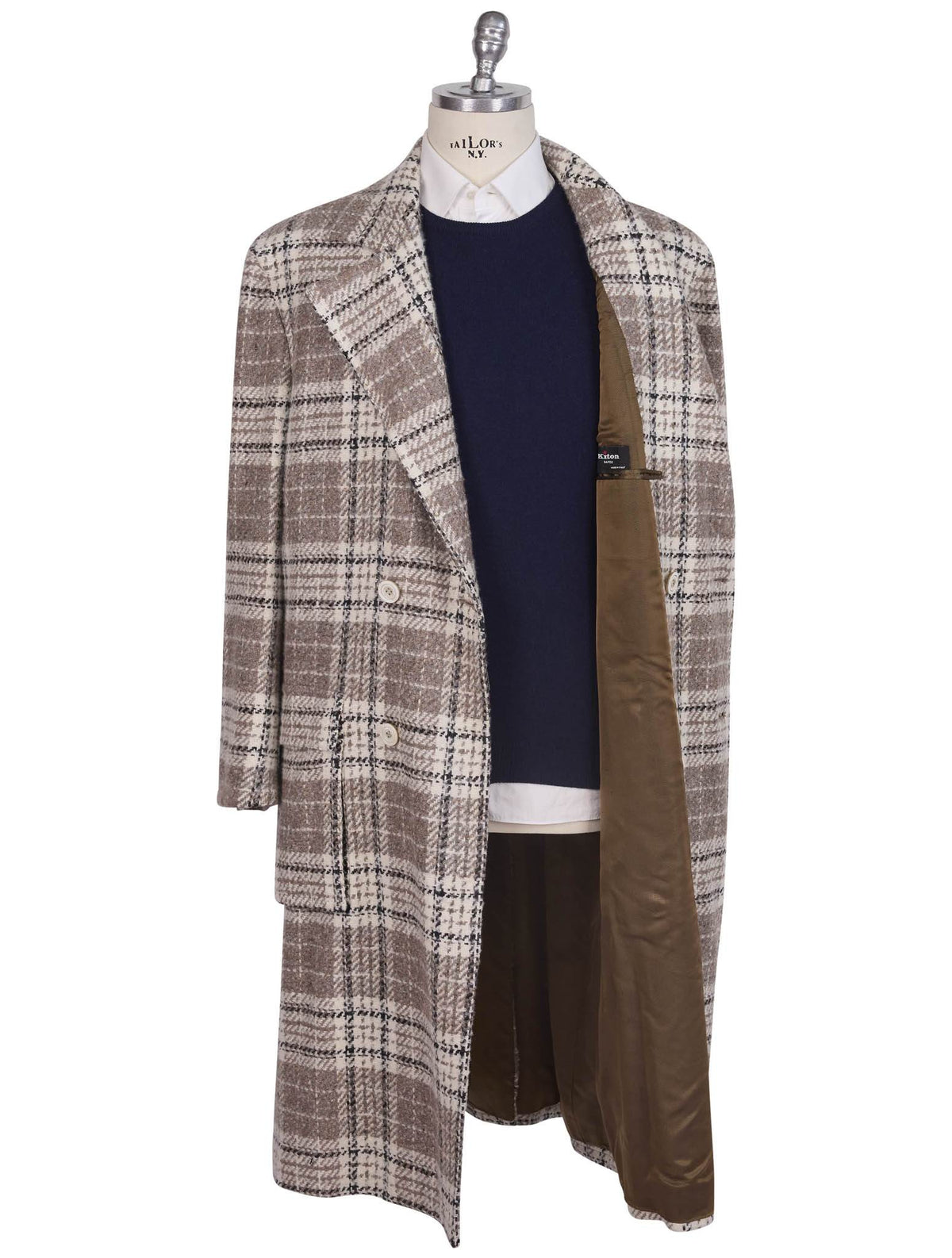 Kiton Multicolor Virgin Wool Silk Overcoat