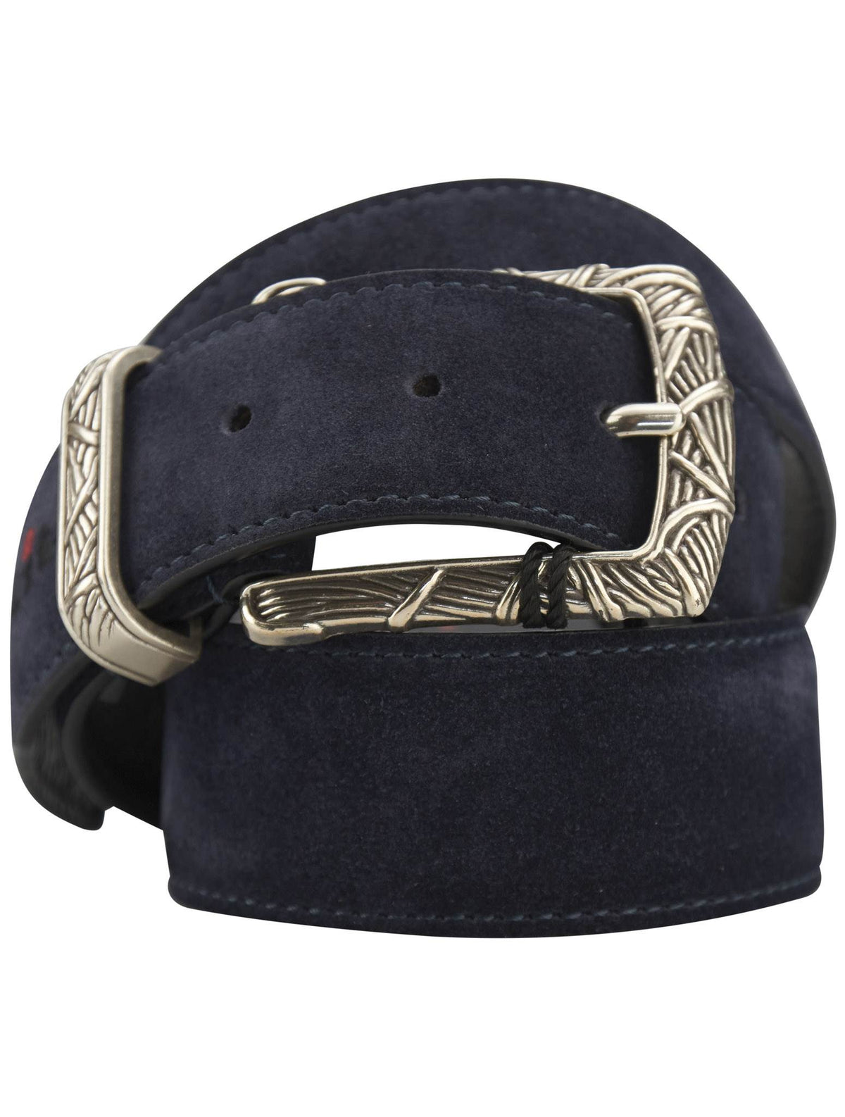 Kiton Blue Leather Suede Belt
