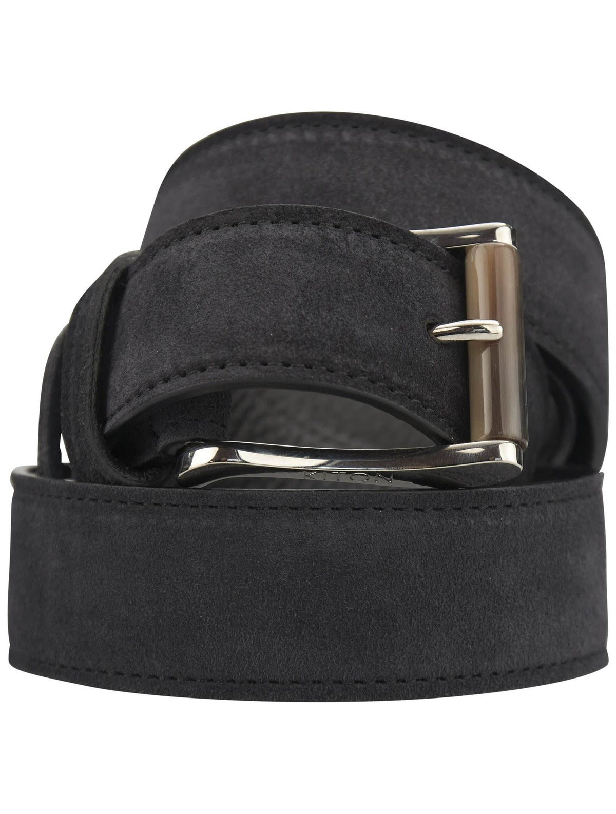 Kiton Blue Leather Suede Belt