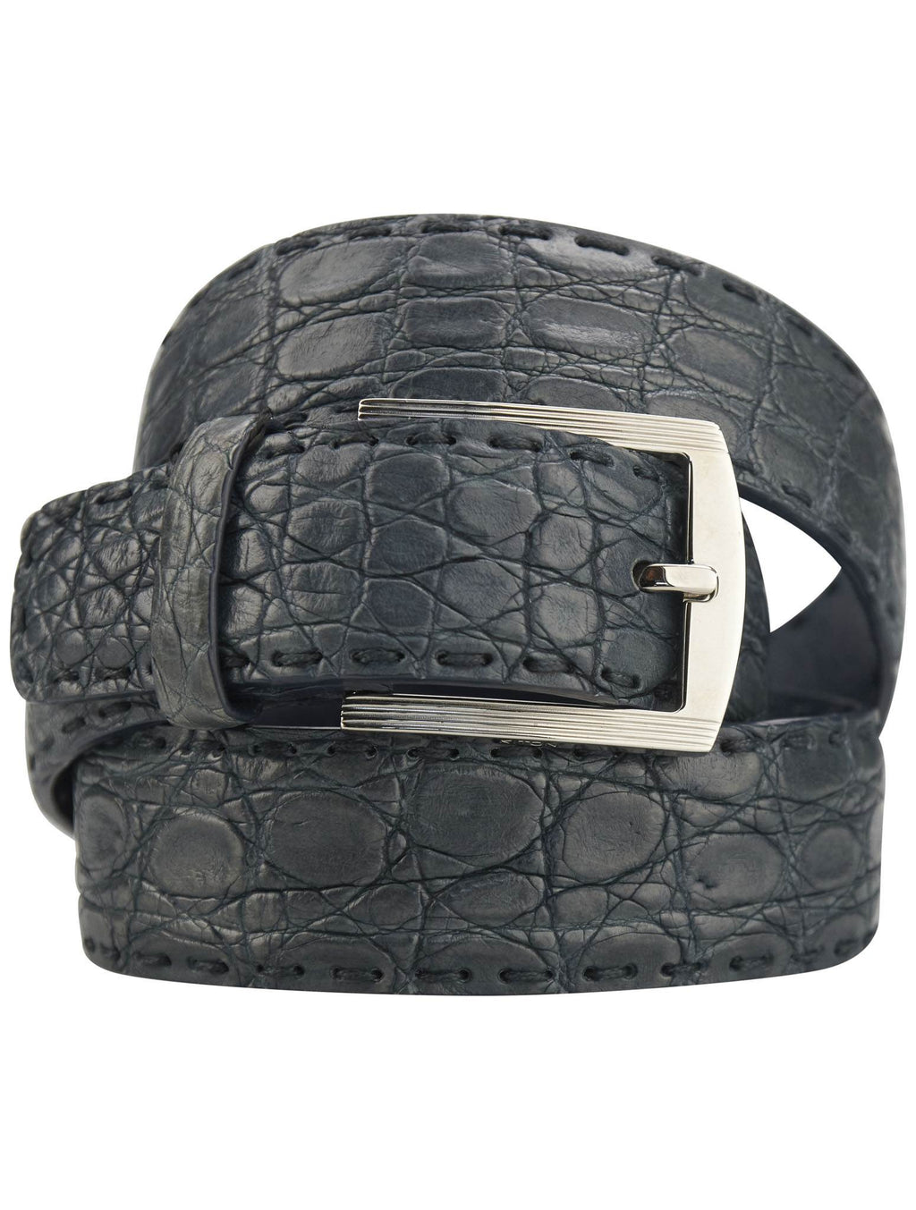 Kiton Kiton Blue Leather Crocodile Belt Blue