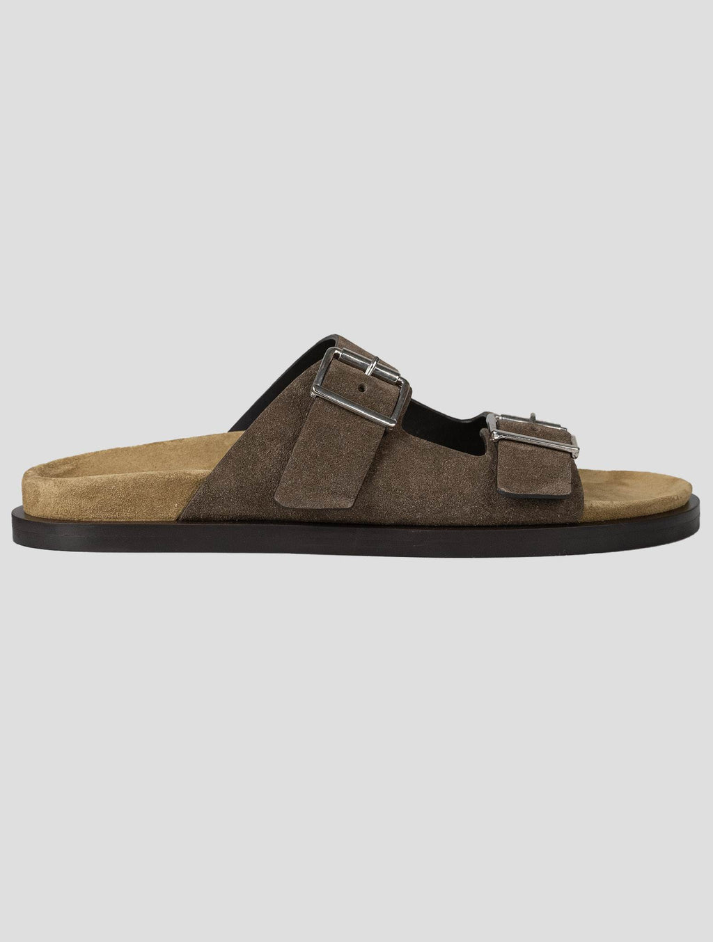Kiton Brown Leather Suede Sandals